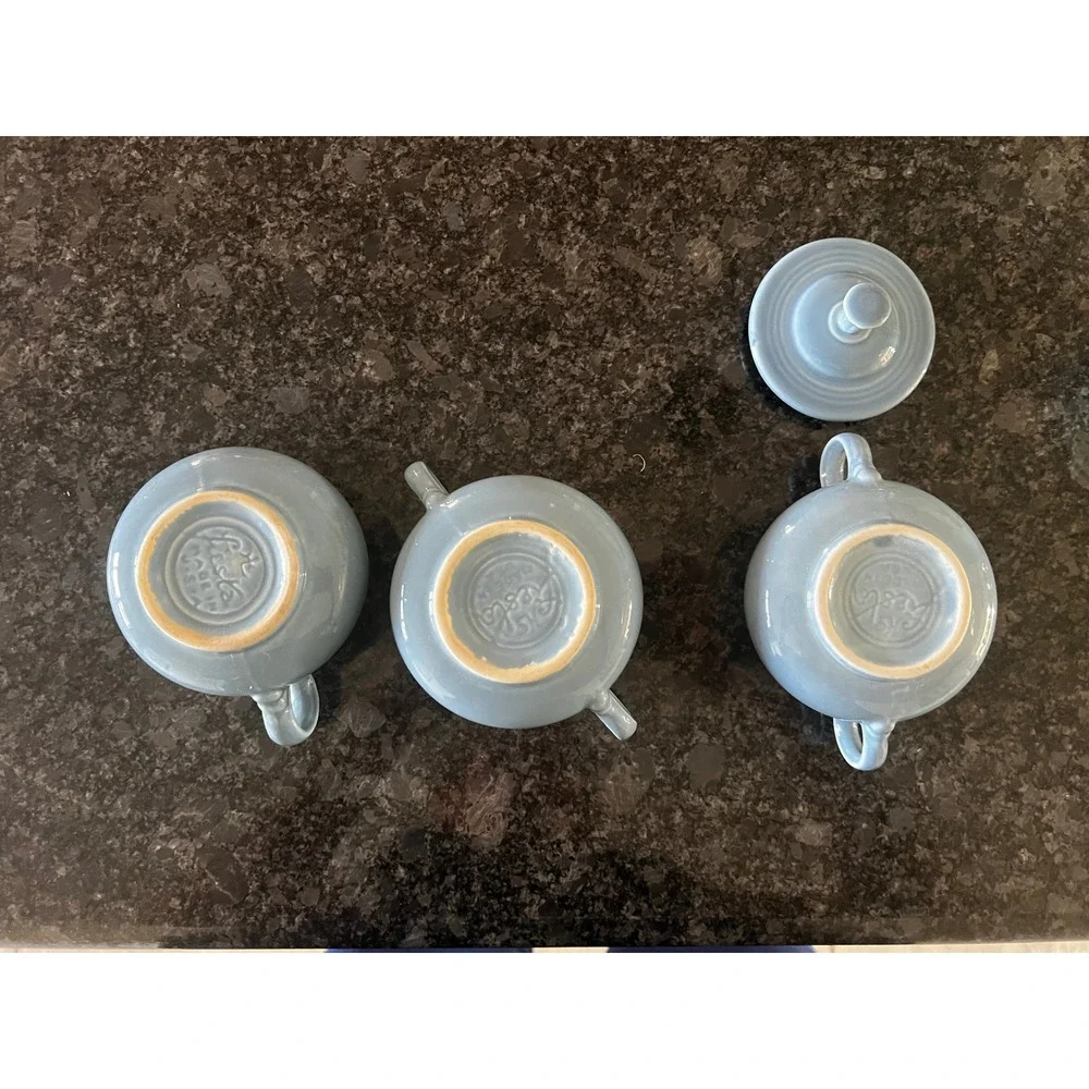 Fiesta Light Blue Periwinkle Sugar Bowl‎ Creamer Pitcher Set Ceramic